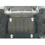 Защита картера Mitsubishi Pajero IV 2006-2012 | двигатель + передний дифференциал, 2 мм, сталь | MOTODOR | 61306
