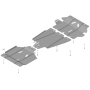 Защита картера Great Wall Hover H5 2010-2013 | двигатель + передний дифференциал + КПП + раздатка, 2 мм, сталь | MOTODOR | 03118
