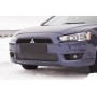 Зимняя заглушка решетки переднего бампера для Mitsubishi Lancer X 2007-2010 | шагрень