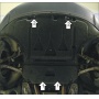 Защита картера Audi A6 2004-2008 | двигатель + КПП, 2 мм, сталь | MOTODOR | 00118