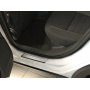 Накладки на пороги для BMW X5 (F15) 2014+ | матовая нержавейка + матовые полосы (2Line)