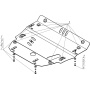 Защита картера Honda Ridgeline 2005-2008 | двигатель + КПП, 3 мм, сталь | MOTODOR | 10801
