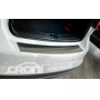 Накладка на задний бампер для Ford Focus 3 2011-2014 (хэтчбек) | матовая нержавейка, с загибом