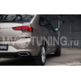 Имитация насадок глушителя для Volkswagen Polo 6 2020+ | покрашены в цвет : серебро