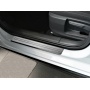 Накладки на пороги для Volvo XC60 2008+/2014+ | матовая нержавейка + матовые полосы (2Line)