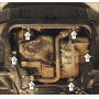 Защита картера Land Rover Freelander II 2012-2015 | двигатель + КПП, 3 мм, сталь | MOTODOR | 13202