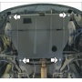 Защита картера Honda Civic 6 1995-2001 | двигатель + КПП, 2 мм, сталь | MOTODOR | 00818