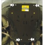 Защита картера Audi A6 2004-2008 | двигатель + КПП, 2 мм, сталь | MOTODOR | 00118