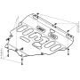 Защита картера Volvo S40 2004-2012 | двигатель + КПП, 2 мм, сталь | MOTODOR | 72601