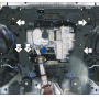 Защита картера Honda Accord 8 2008-2012 | двигатель + КПП, 2 мм, сталь | MOTODOR | 70816
