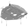 Защита картера Honda CR-V III 2006-2009 | двигатель + КПП, 2 мм, сталь | MOTODOR | 70809
