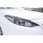 Накладки на передние фары (реснички) Mazda 3 2013+ (седан) | глянец (под покраску)