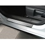 Накладки на пороги для Audi Q7 (4L) 2005-2014 | матовая нержавейка + глянцевые полосы (2Line)