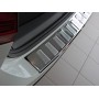 Накладка на задний бампер для Ford Fiesta (Mk6) 2013+ (5d) | глянцевая + матовая нержавейка, с загибом, серия Trapez