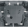 Защита картера Opel Astra G 1998-2005 | двигатель + КПП, 2 мм, сталь | MOTODOR | 01521