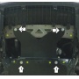 Защита картера Lexus GS 350 2012-2020 | двигатель + электропроводка, 3 мм, сталь | MOTODOR | 15009