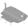 Защита картера Skoda Octavia II 2008-2013 | двигатель + КПП, 2 мм, сталь | MOTODOR | 72302
