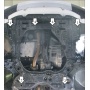 Защита картера Suzuki Sx4 2009-2013 | двигатель + КПП, 2 мм, сталь | MOTODOR | 02414
