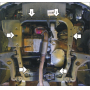 Защита картера Opel Astra G 1998-2005 | двигатель + КПП, 2 мм, сталь | MOTODOR | 01521
