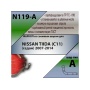 Фаркоп NISSAN TIIDA (C11) (седан) 2007-2014 | шар A | Лидер Плюс | N119-A
