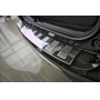 Накладка на задний бампер для Honda CR-V 4 (2012-2014) | глянцевая + матовая нержавейка, с загибом, серия Trapez