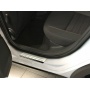 Накладки на пороги для BMW X5 (E70) 2006-2012 | матовая нержавейка + глянцевые полосы (2Line)