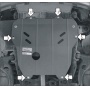 Защита картера Chevrolet Viva 2003-2008 | двигатель + КПП, 2 мм, сталь | MOTODOR | 01521