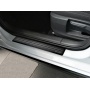Накладки на пороги для BMW X5 (F15) 2014+ | матовая нержавейка Black-White (2Line)
