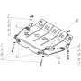 Защита картера Lexus RX 350 2003-2009 | двигатель + КПП, 2 мм, сталь | MOTODOR | 05005