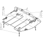 Защита картера Citroen C5 2008-2010 | двигатель + КПП, 2 мм, сталь | MOTODOR | 00411