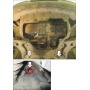 Защита картера Volkswagen New Beetle 2002-2005 | двигатель + КПП, 2 мм, сталь | MOTODOR | 00126