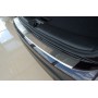 Накладка на задний бампер для Hyundai Santa Fe 2016+ | матовая нержавейка, с загибом