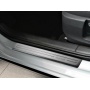 Накладки на пороги для BMW X3 (F25) 2010-2014 | матовая нержавейка + матовые полосы (Assymetric)