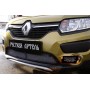 Защитная сетка решетки переднего бампера Renault Sandero Stepway 2014+ | шагрень