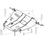 Защита картера Ford Escape 2001-2007 | двигатель + КПП, 2 мм, сталь | MOTODOR | 00738