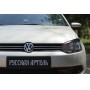 Накладки на передние фары (реснички) для Volkswagen Polo V 2009+ | глянец (под покраску) | вариант 2