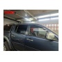 Дефлекторы Митсубиси Л200 4 2007-2015 | с хром молдингом, из 4 частей, премиум, плоские, 2D