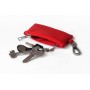 Чехол для ключей "Jaguar", Универсальный, Кожаный с Металическим значком, Цвет: Красный