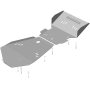 Защита картера Toyota Land Cruiser 100 2002-2007 | двигатель + передний дифференциал + КПП + раздатка, 3 мм, сталь | MOTODOR | 12512