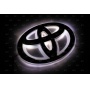 Эмблема со светодиодной подсветкой Toyota красного и белого цвета «150x100»