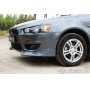 Накладка на передний бампер клыки для Mitsubishi Lancer X 2007-2010 | глянец (под покраску)