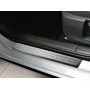 Накладки на пороги для Mazda CX-5 (2012-2014) | матовая нержавейка + матовые полосы (Assymetric)