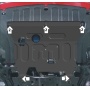 Защита картера Solaris KRS 2024- | двигатель + КПП, 1,5 мм, сталь | АвтоСтандарт | 50912