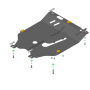 Защита картера Nissan Micra 2003-2010 | двигатель + КПП, 2 мм, сталь | MOTODOR | 61402