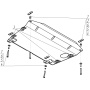 Защита картера Toyota Camry 2001-2006 | двигатель + КПП, 2 мм, сталь | MOTODOR | 02508
