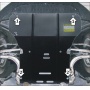 Защита картера Audi A4 2007-2011 | двигатель + КПП, 2 мм, сталь | MOTODOR | 70104