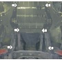 Защита картера Mitsubishi Pajero Sport II 2008-2011 | двигатель + КПП, 3 мм, сталь | MOTODOR | 11318
