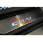Накладки на пороги с LED подсветкой на Honda CR-V 5 2017+ | нержавейка, с лого, 4 штуки
