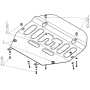 Защита картера Volkswagen Transporter/Caravelle T5 2003-2009 | двигатель + КПП, 2 мм, сталь | MOTODOR | 72708