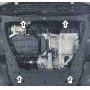 Защита картера Hyundai Santa Fé V 2024- | двигатель + КПП, 2 мм, сталь | MOTODOR | 71010